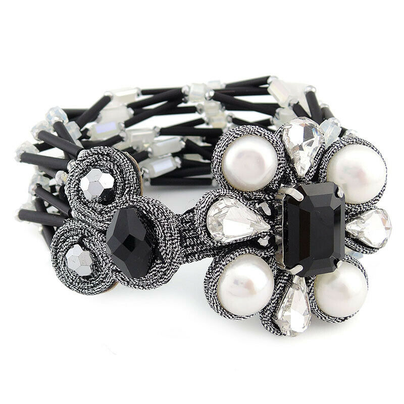 Wholesale Flower Multi Strands Glass Beads Handmade Bracelet Custom Bijoux