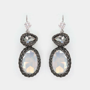 Wholesale Crochet Mint Opal Crystal Drop Handmade Earrings Custom Bijoux