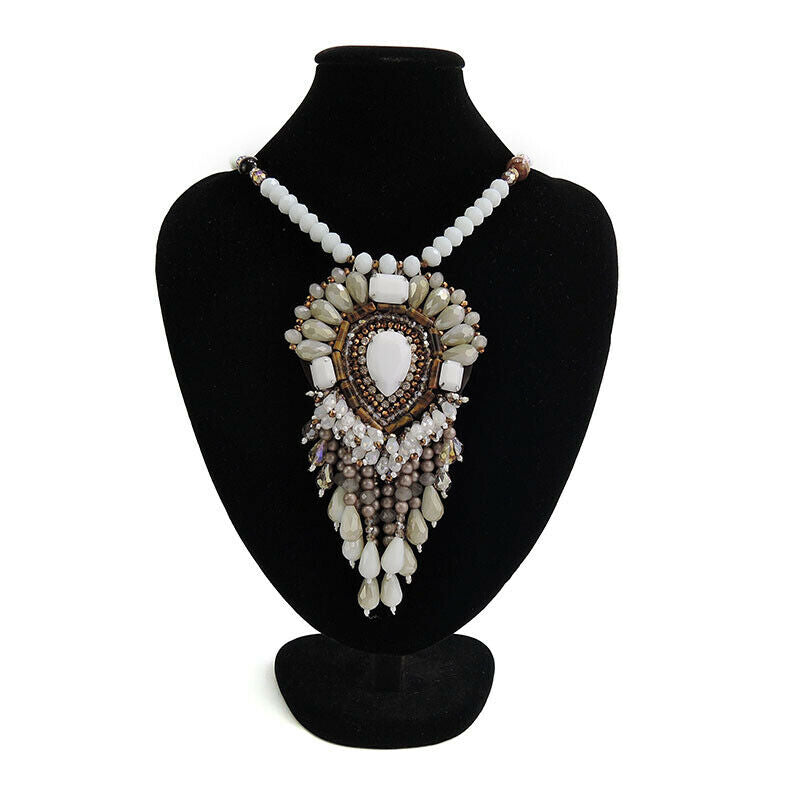 Wholesale Ethnic Pendant Statement Bead Fringe Handmade Necklace Custom Bijoux