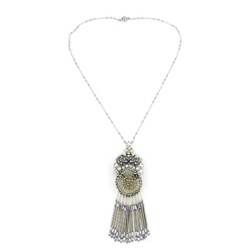 Wholesale Sparkling Fringed Pendant Statement Handmade Necklace Custom Bijoux