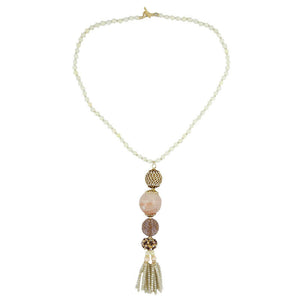 Wholesale Long Pendant Handmade Necklace With Beaded Tassels Custom Bijoux