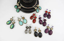Load image into Gallery viewer, Custom Crochet Mint Opal Crystal Drop Handmade Earrings