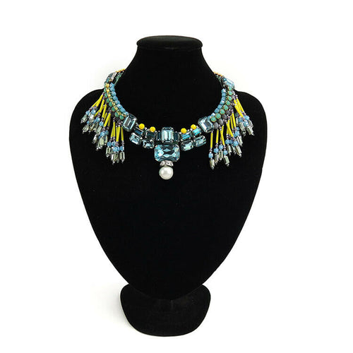Wholesale Multi Bead Fringe Statement Bib Handmade Necklace Custom Bijoux