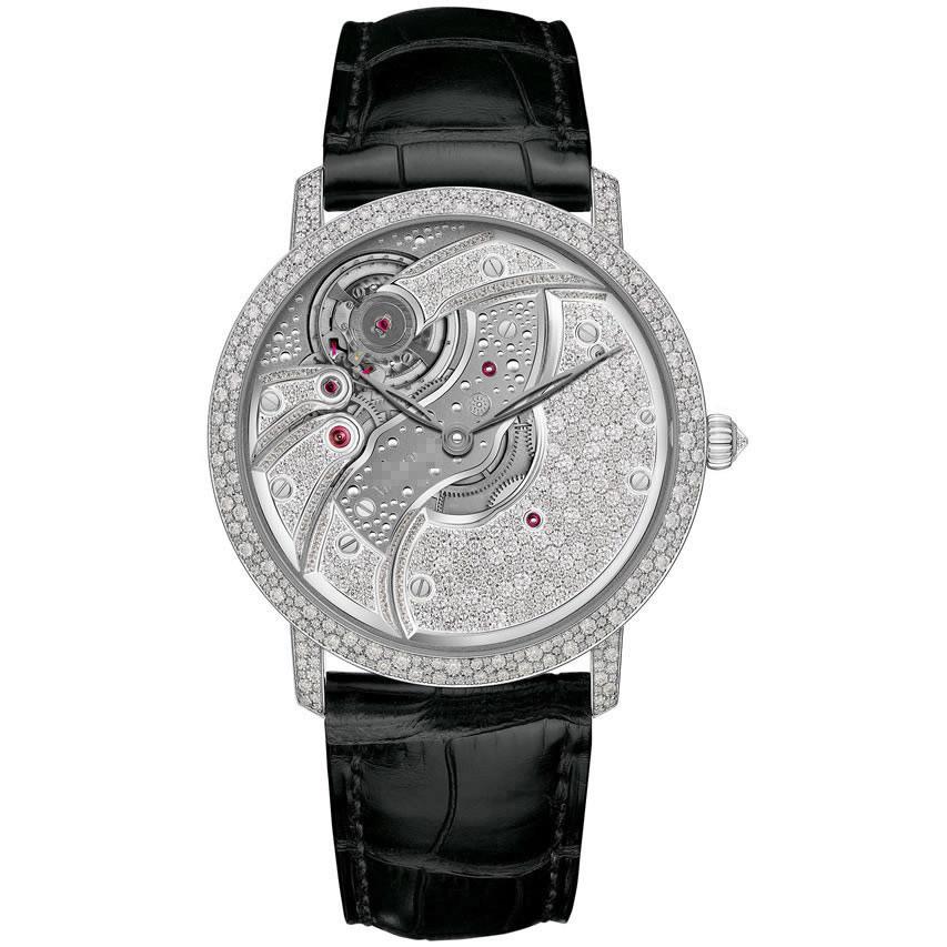 Wholesale Net Purchase Funky Men's 18K White Gold Manual Wind Watches 6616-9400-55B