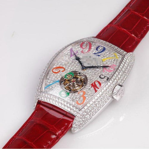 Wholesale Top Quality Men's 18k White Gold with Diamonds Manual Wind Watches 8880.T.CH.D.CD.CODR.WGW
