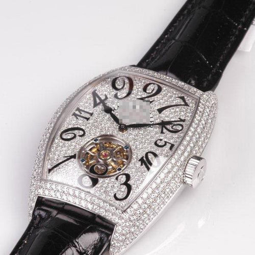 Wholesale Unique Expensive Men's 18k White Gold with Diamonds Manual Wind Watches 8880.T.CH.D.CD.WGWB