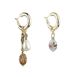 Wholesale Mismatched Pearl Cloisonne Earrings