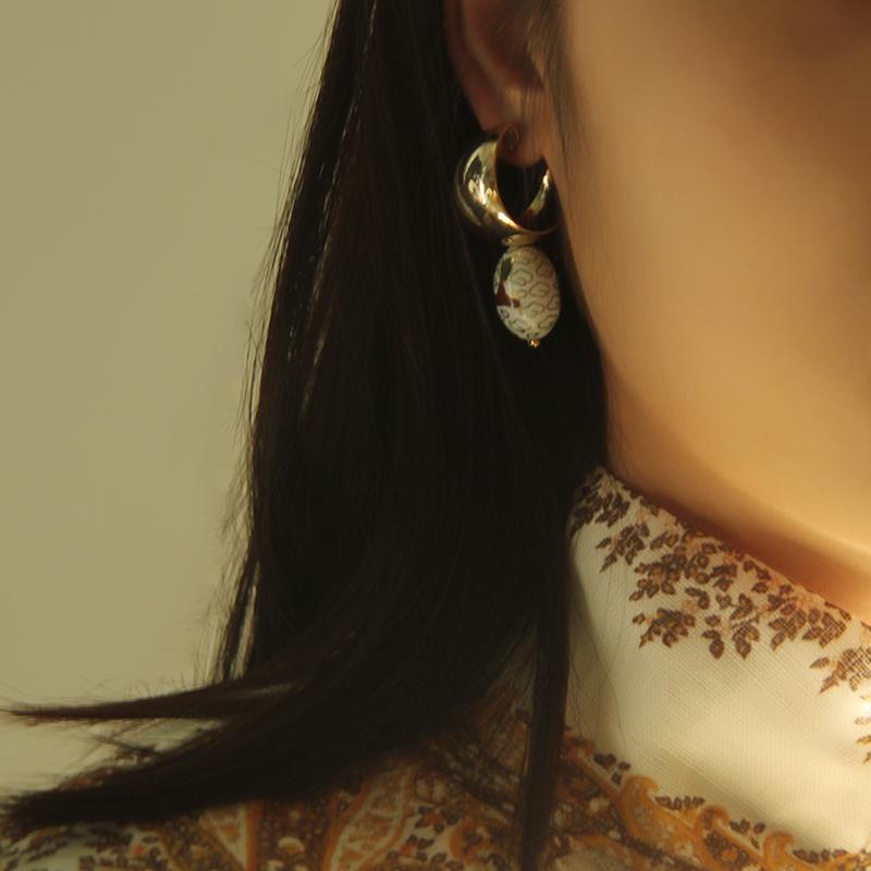 Wholesale Green And Gold Statement Earrings Jewelry