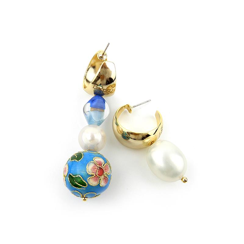 Wholesale Black And Silver Handmade Statement Earrings