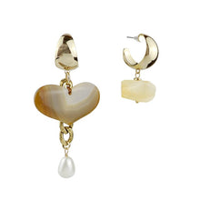 Load image into Gallery viewer, Wholesale Agate Citrine Mismatched Heart Earrings