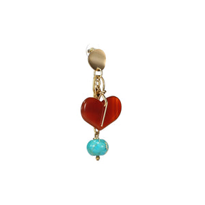 Wholesale Agate Turquoise Mismatched Heart Earrings
