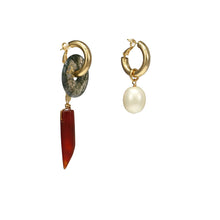 Load image into Gallery viewer, Wholesale Mismatched Pearl Agate Statement Earrings