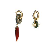 Load image into Gallery viewer, Best Handmade Mismatched Pearl Agate Statement Earrings