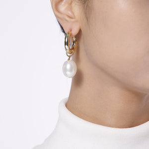 Mismatched Pearl Agate Statement Earrings