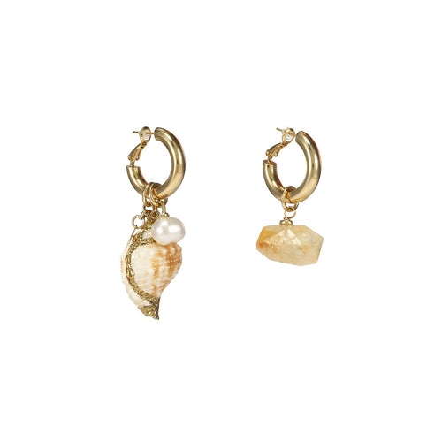 Wholesale Sea Snail Mismatched Earrings