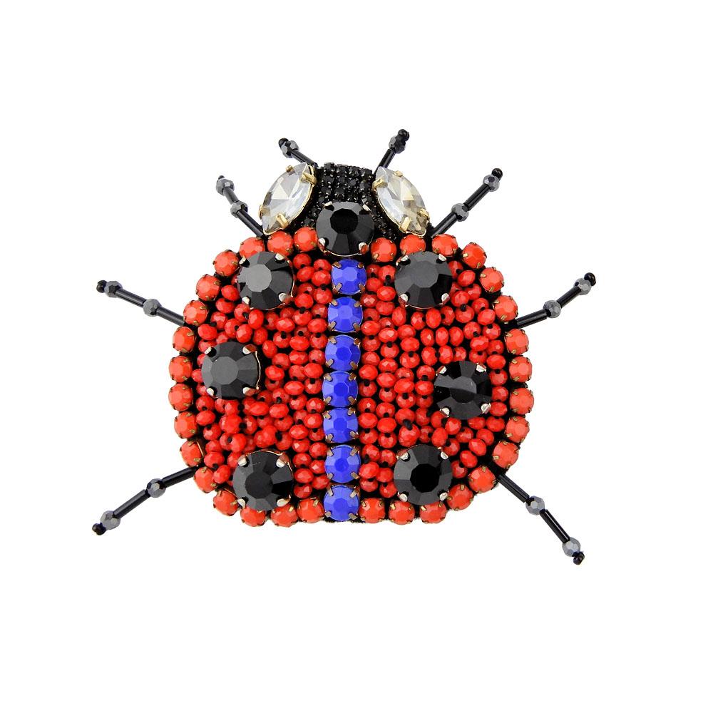 Wholesale Guanajuato Bead Embroidery Ladybird Beetle Animal Handmade Brooch Custom Bijoux