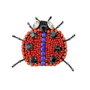 Wholesale Guanajuato Bead Embroidery Ladybird Beetle Animal Handmade Brooch Custom Bijoux