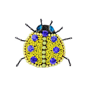 Custom Guanajuato Bead Embroidery Ladybird Beetle Animal Handmade Brooch