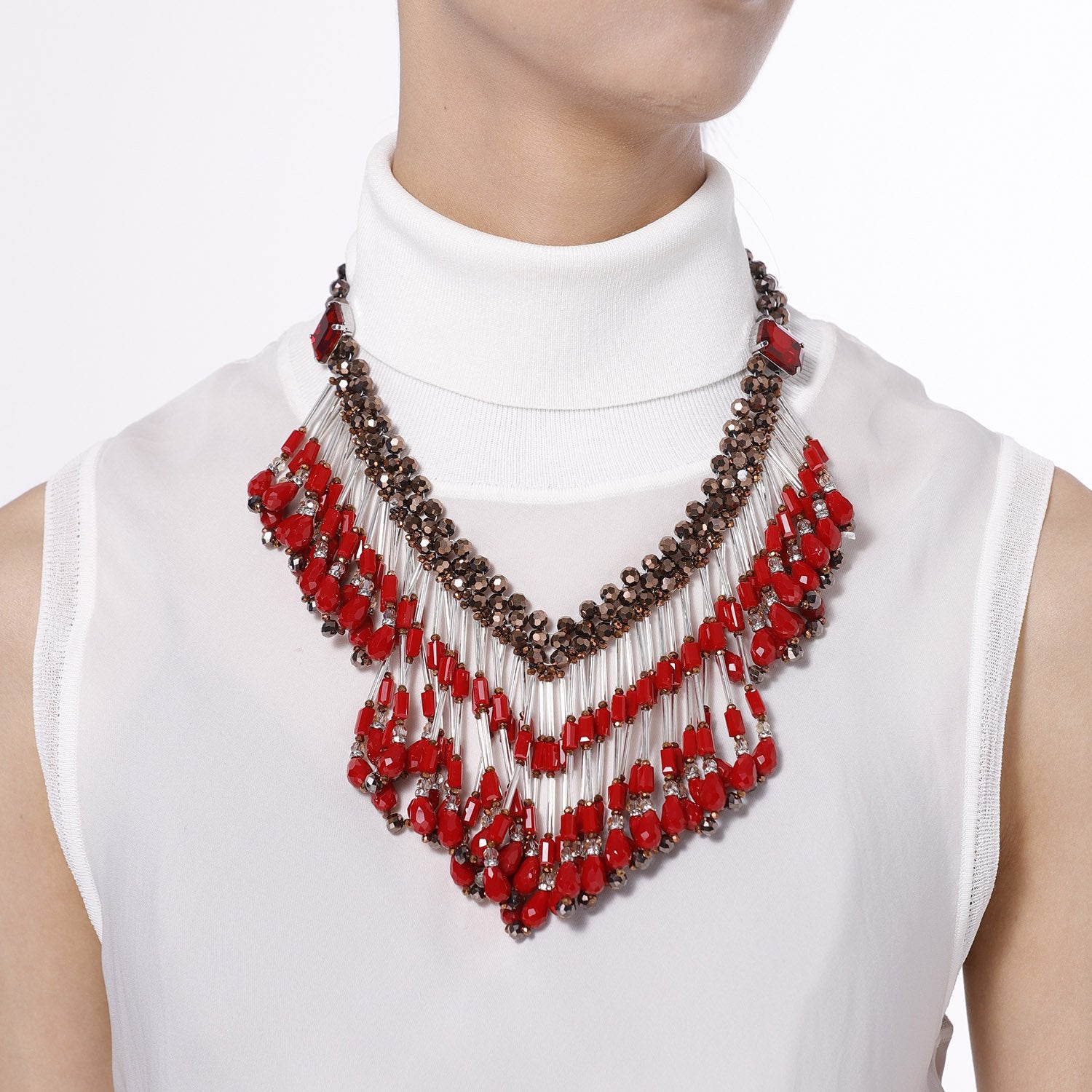 Custom Bohemian Tassel Statement Handmade Necklace