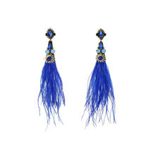 Load image into Gallery viewer, Wholesale Natural Genuine Ostrich Feather Drop Earrings