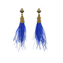 Load image into Gallery viewer, Discount Handmade Natural Genuine Ostrich Feather Drop Earrings