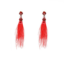 Load image into Gallery viewer, Natural Genuine Ostrich Feather Drop Earrings