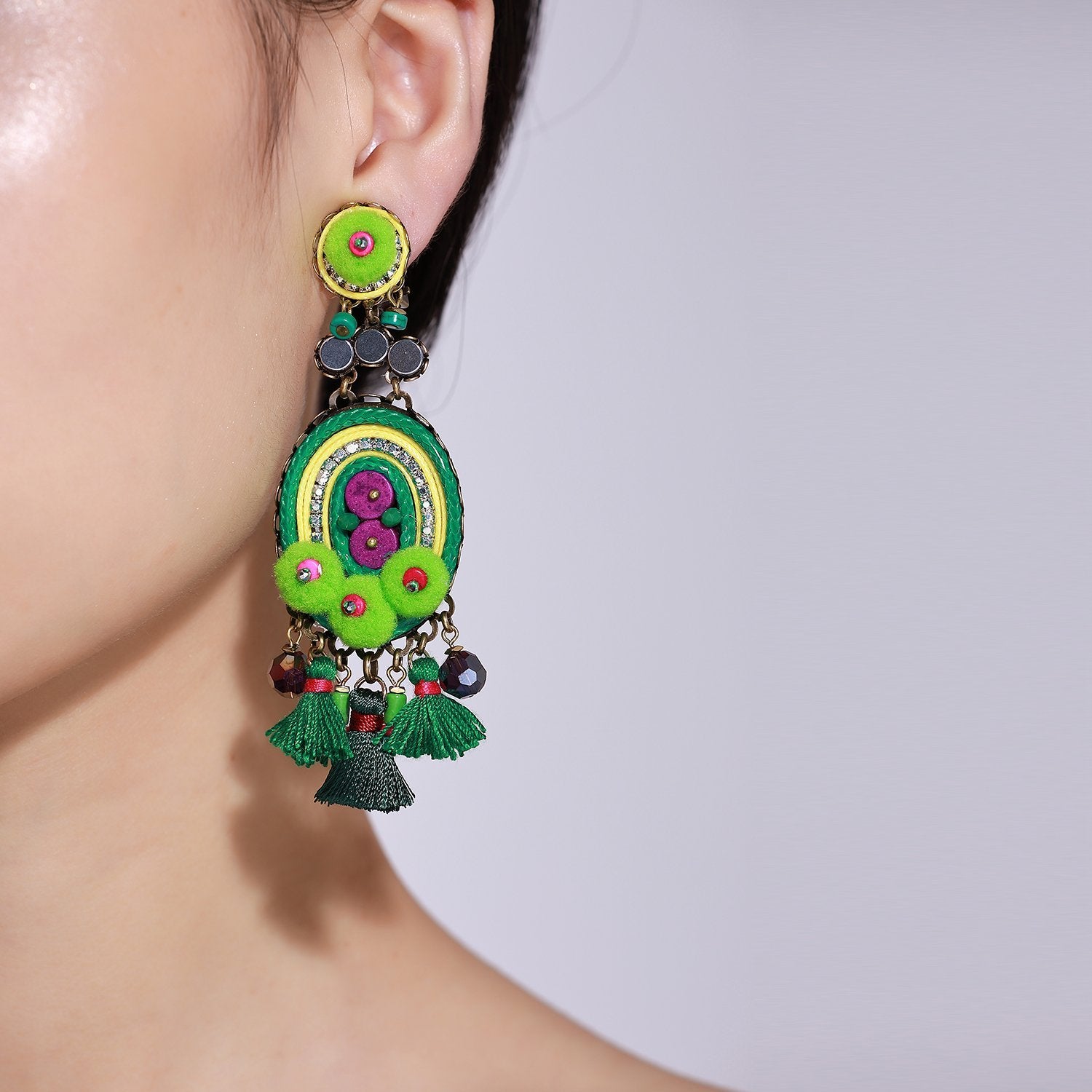 Custom Bohemian Tassel Handmade Drop Earrings