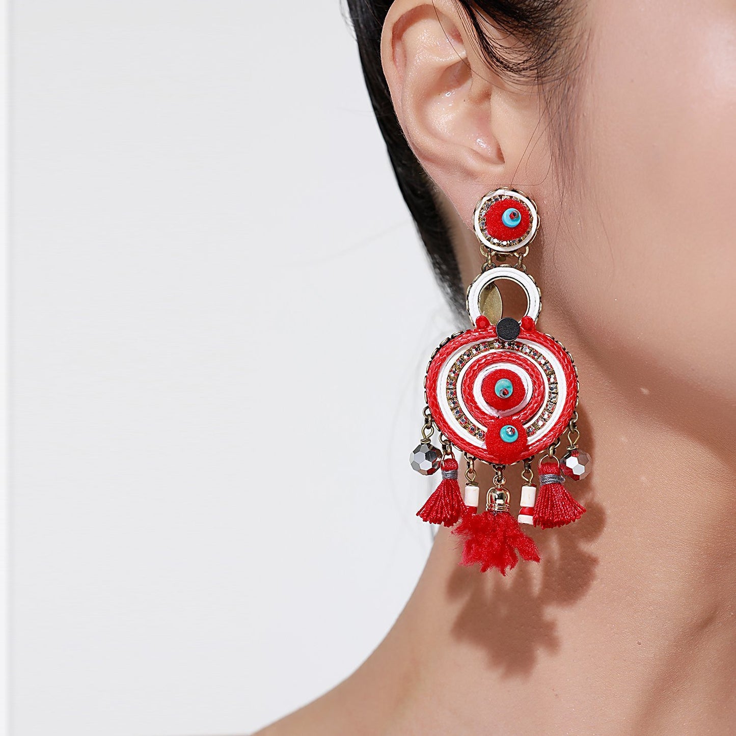 Custom Boho Tribal Statement Handmade Drop Earrings Roaring Twenties Jewelry