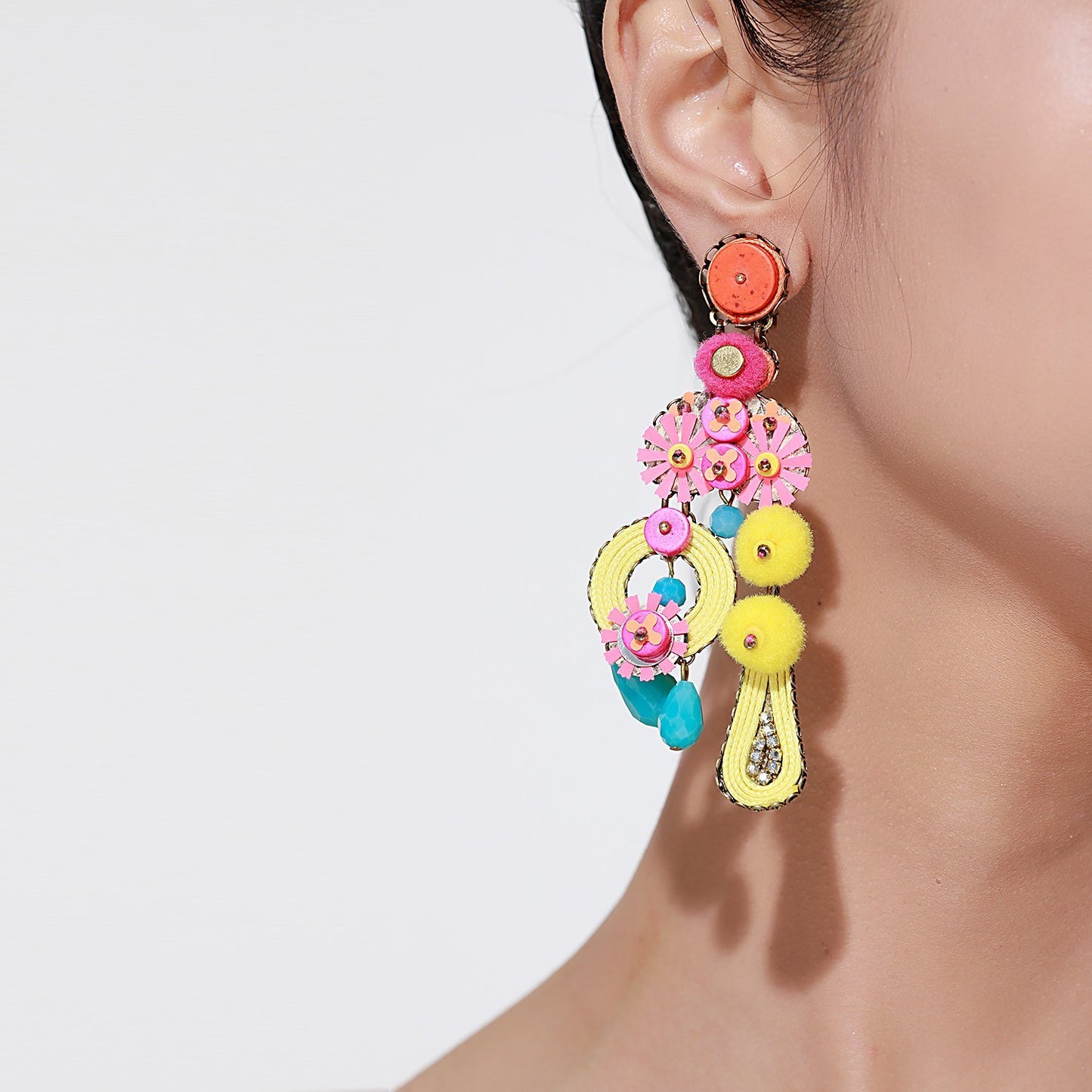Custom Ethnic Statement Handmade Drop Earrings Roaring Twenties Jewelry