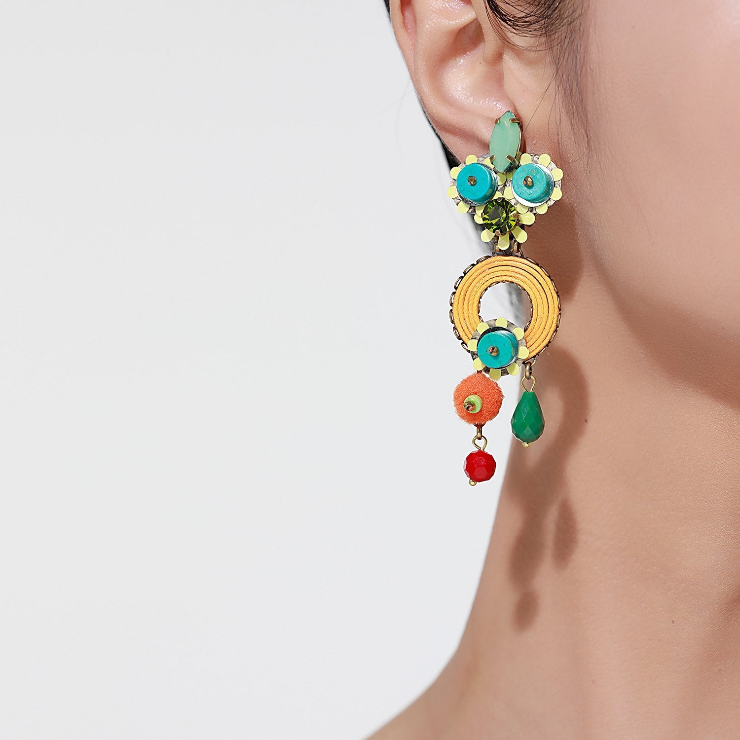 Wholesale Teal Statement Earrings
