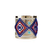 Load image into Gallery viewer, Custom Cross Stitch Metal Cuff Handcrafted Bracelet Jewelry