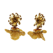 Load image into Gallery viewer, Wholesale Double Flower Statement Handmade Drop Earrings Custom Bijoux