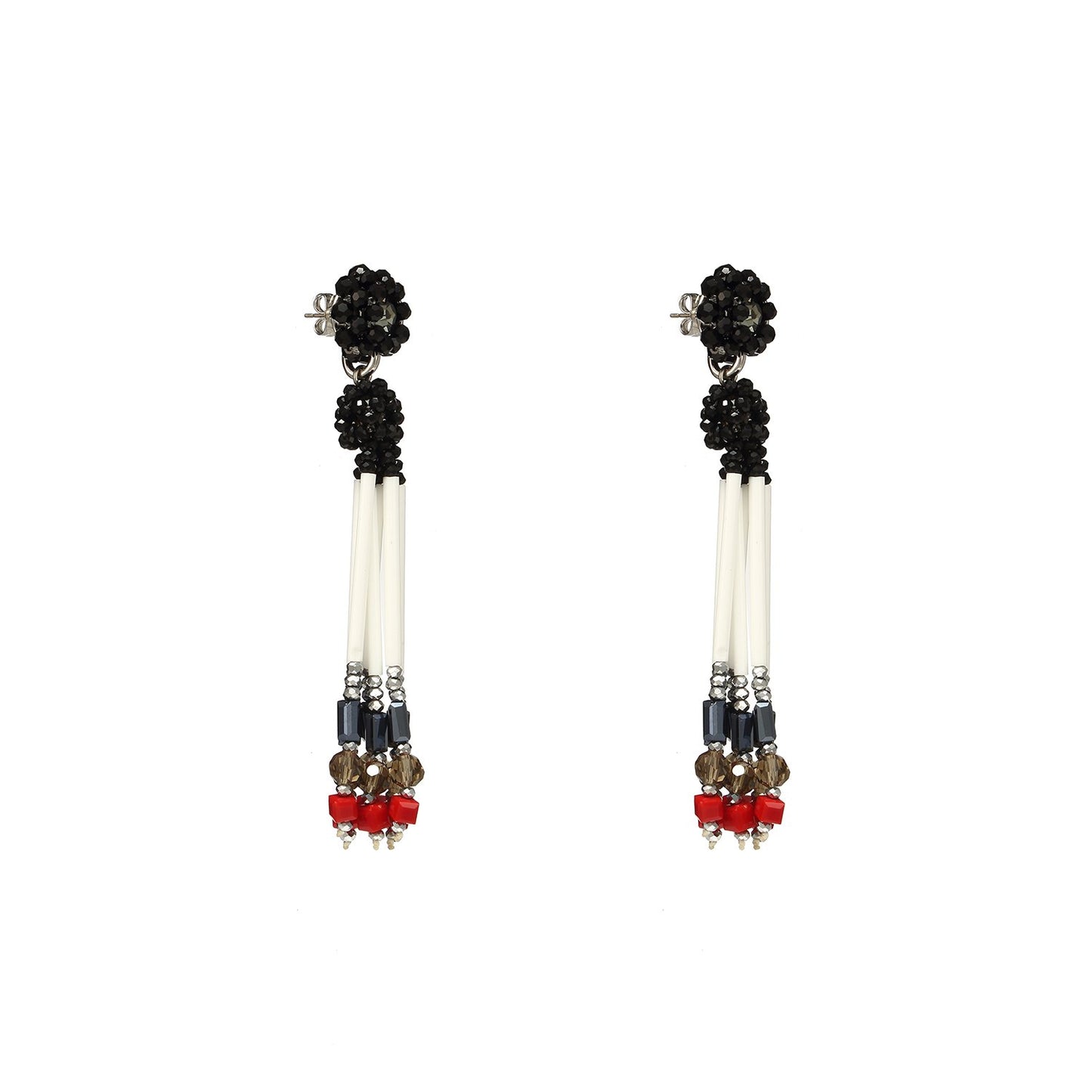 Wholesale Trendy Beaded Tassel Statement Handcrafted Earrings