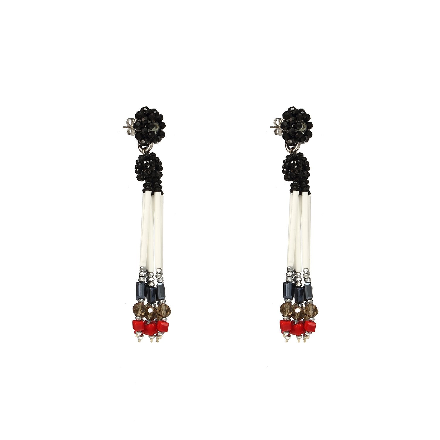 Wholesale Trendy Beaded Tassel Statement Handcrafted Earrings