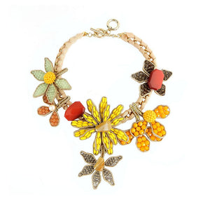 Wholesale Luxuries Floral Statement Handmade Necklace Custom Bijoux