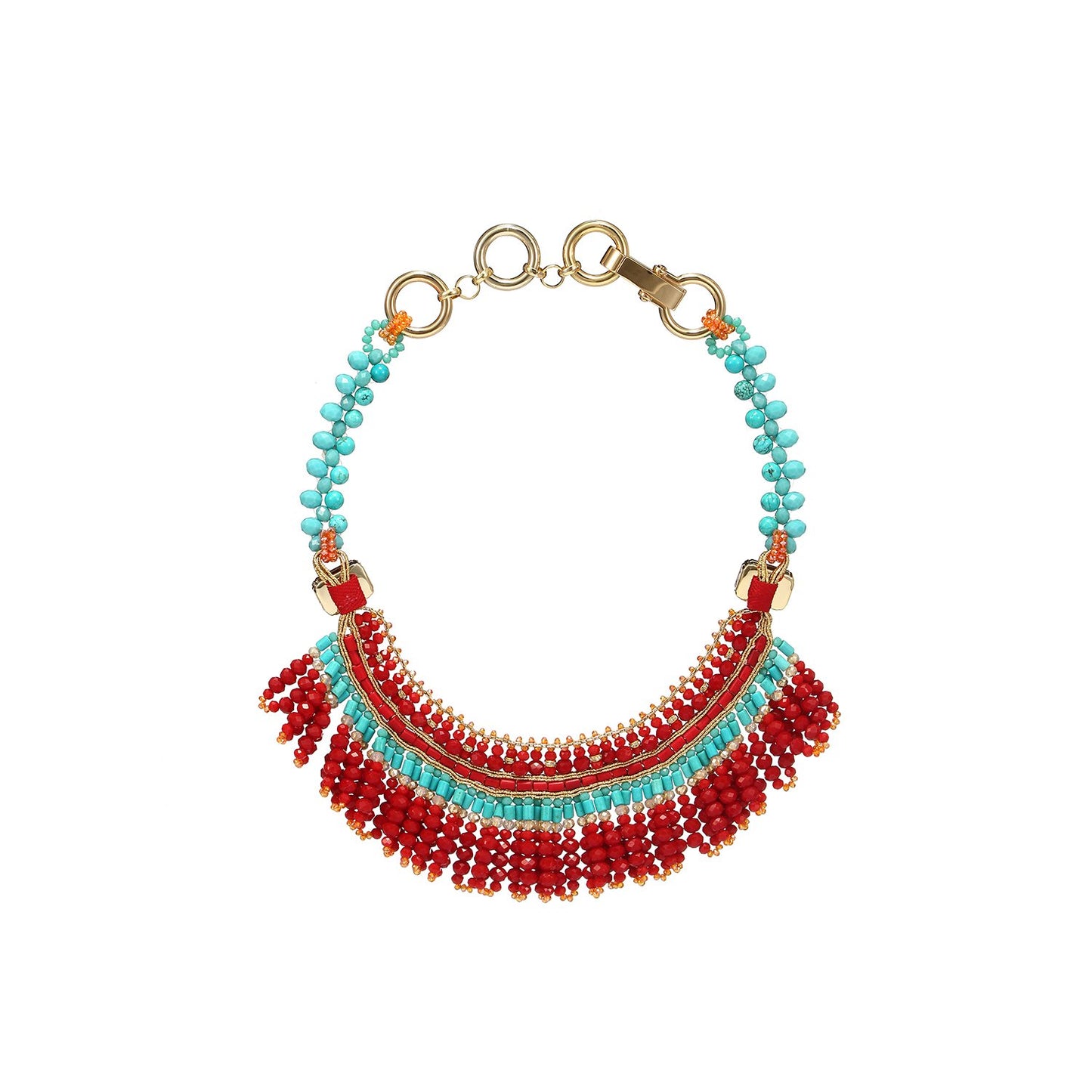Wholesale Unique Tassel Tribal Bib Handcrafted Necklace
