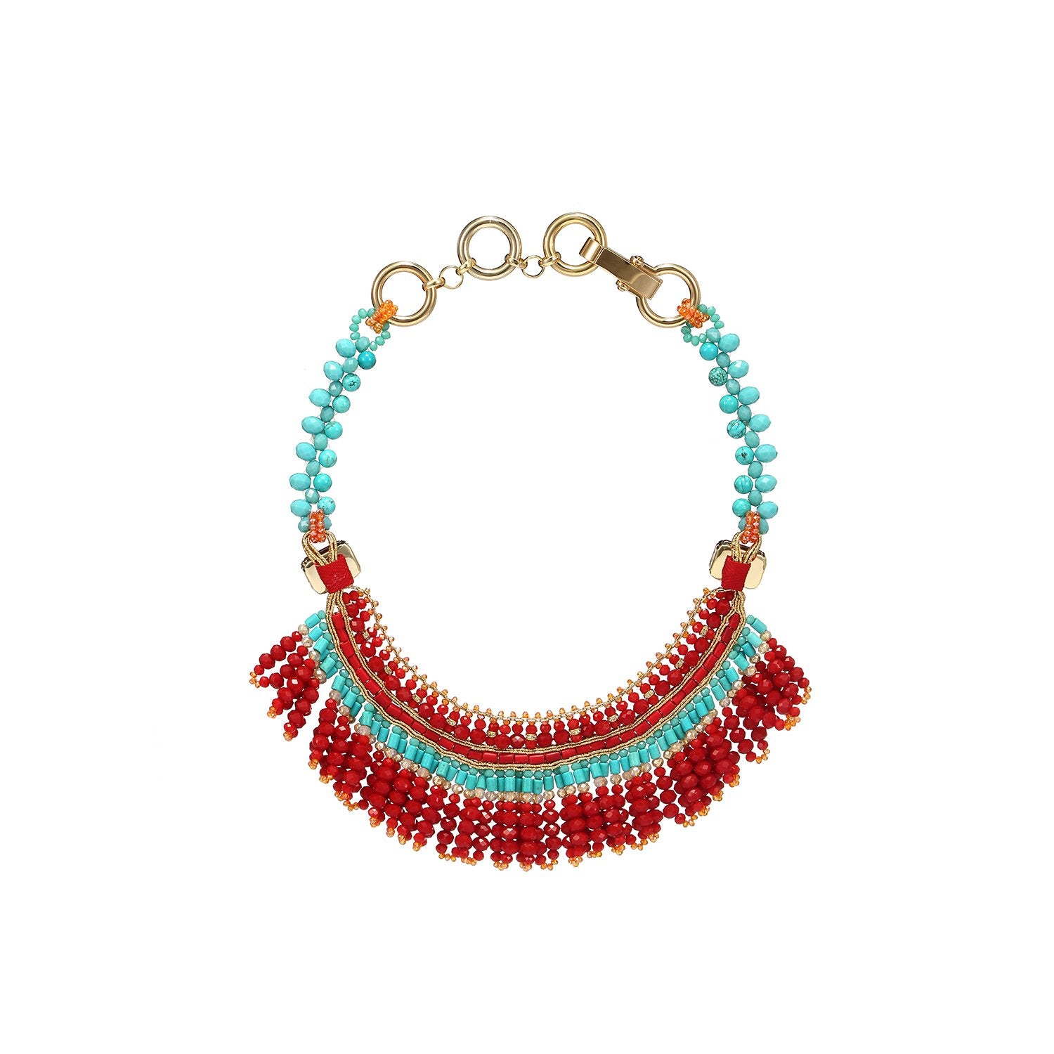 Wholesale Unique Tassel Tribal Bib Handcrafted Necklace