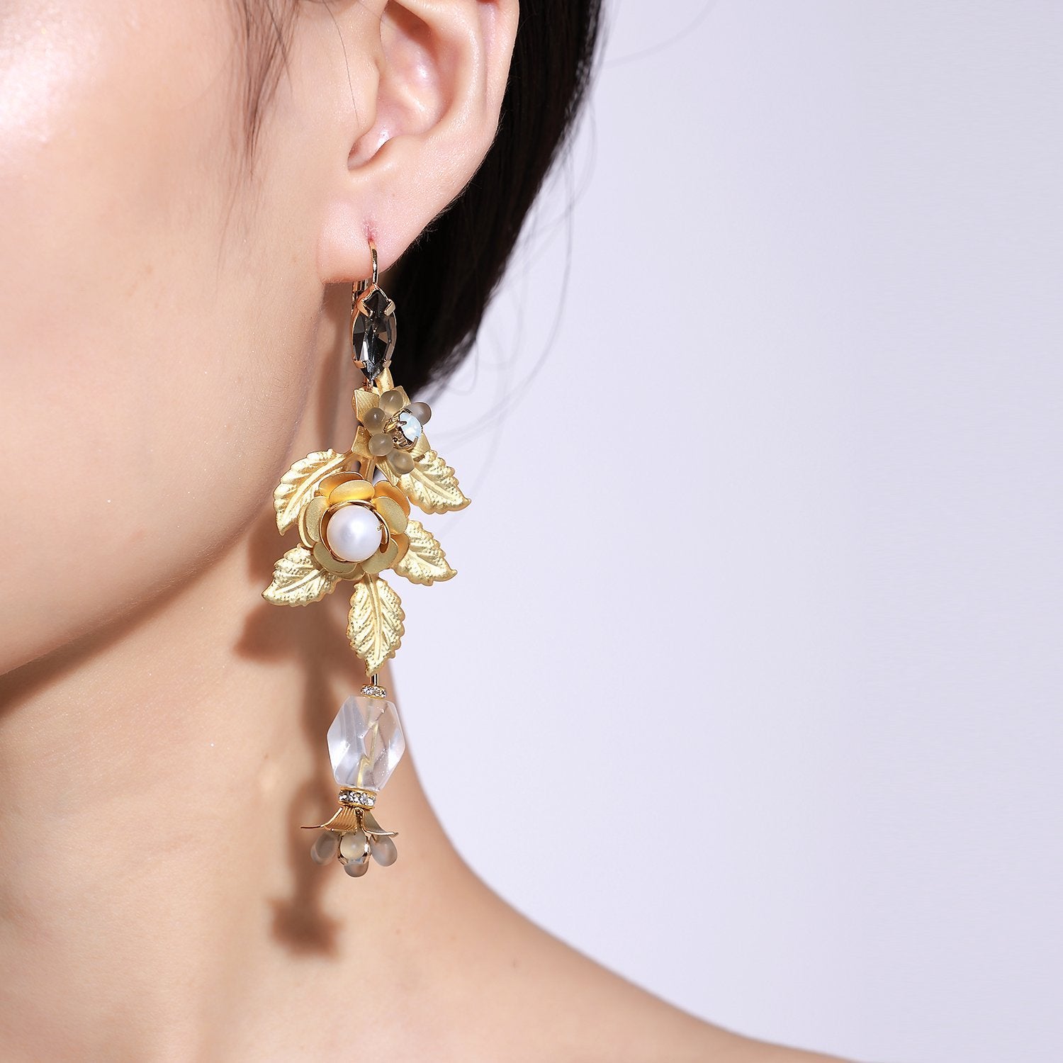 Custom Roaring Twenties Stone Drop Handmade Statement Earrings