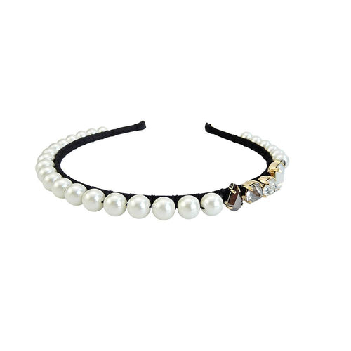 Wholesale Handmade Pearls Crystals Embellished Headband Womens Gothic Jewellery Custom Bijoux