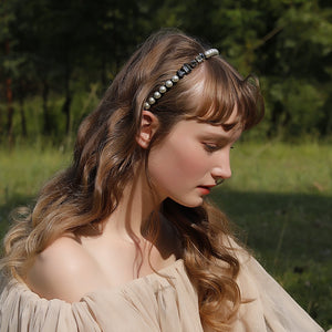 Custom Handmade Pearls Crystals Embellished Headband Womens Gothic Jewellery