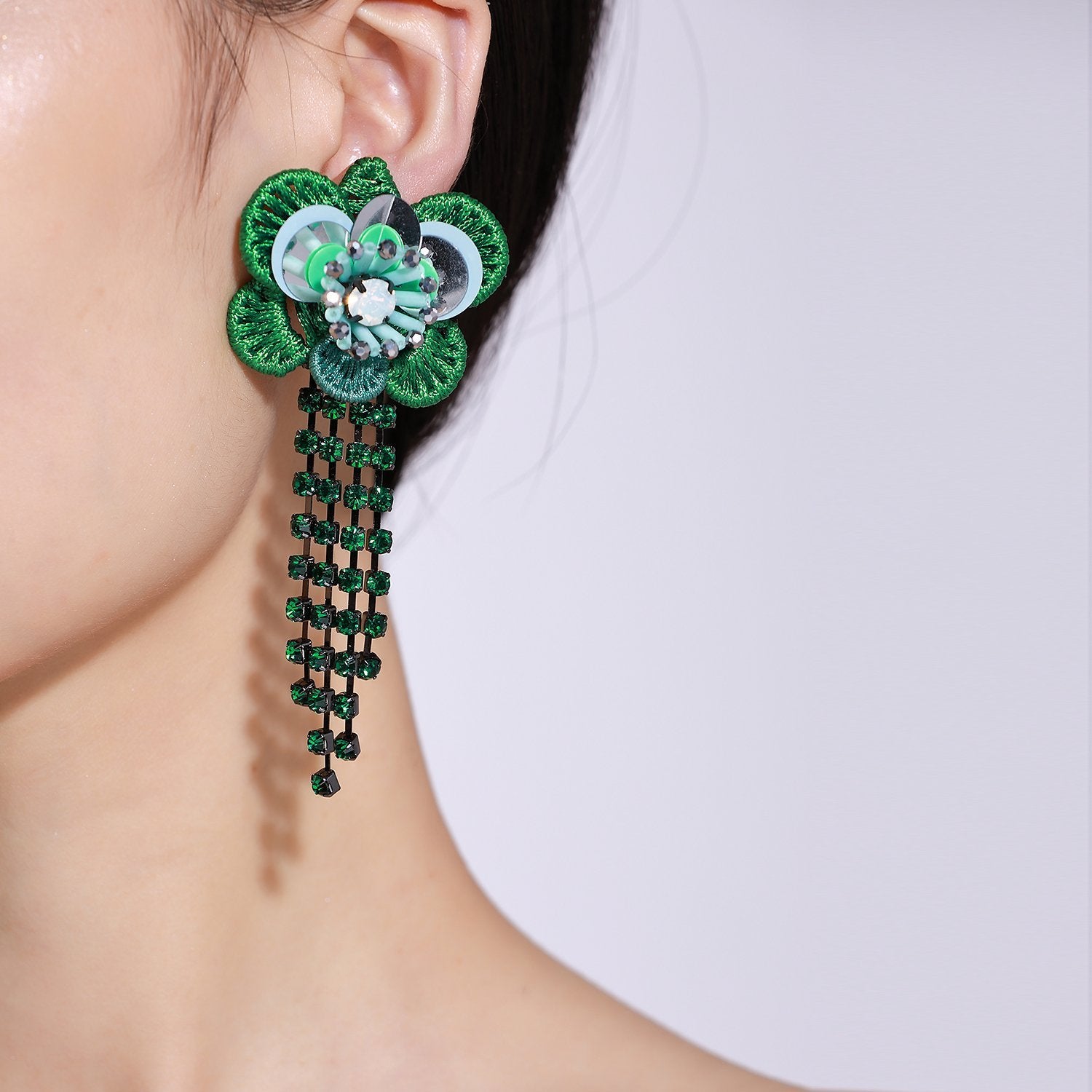 Custom Handmade Earrings With Cup Chain Tassels