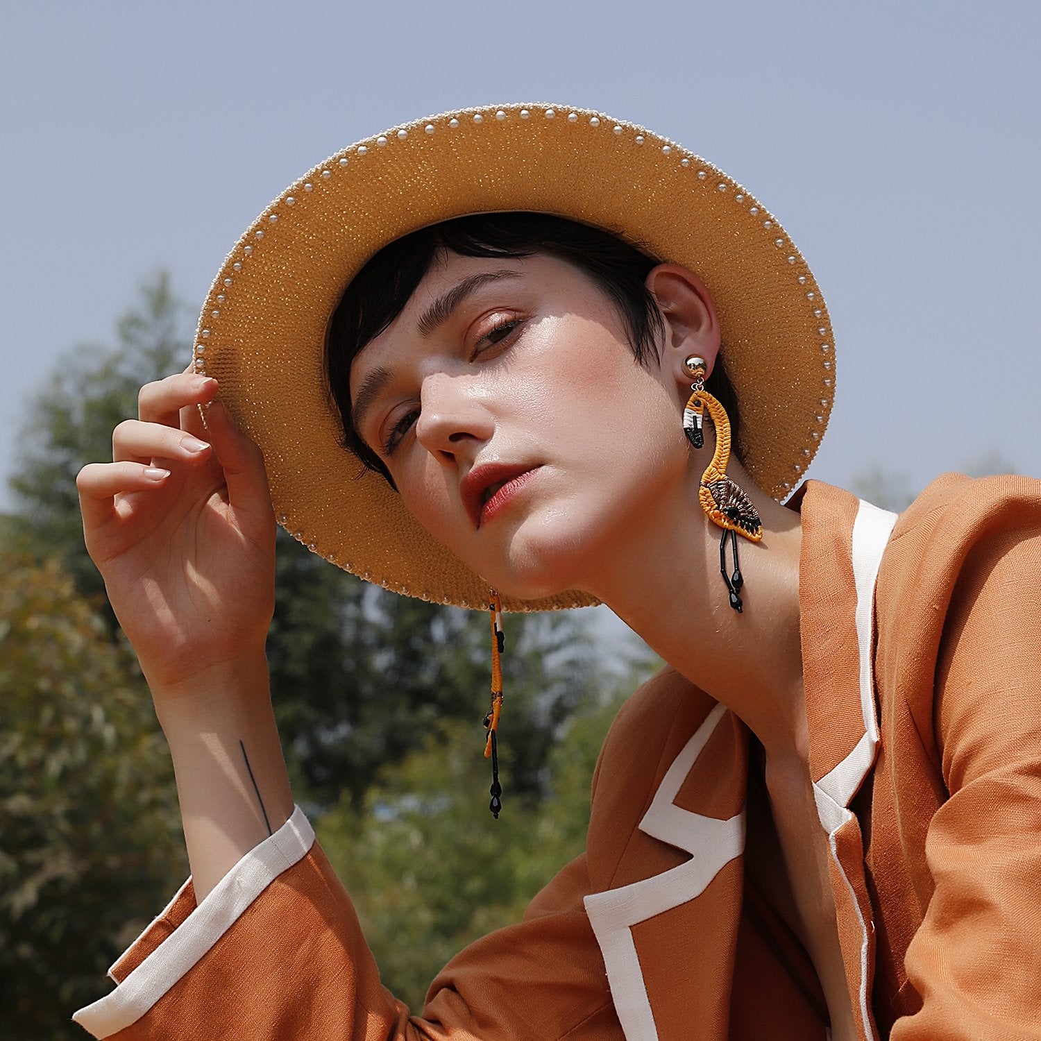 Custom Gold And Pearl Statement Earrings