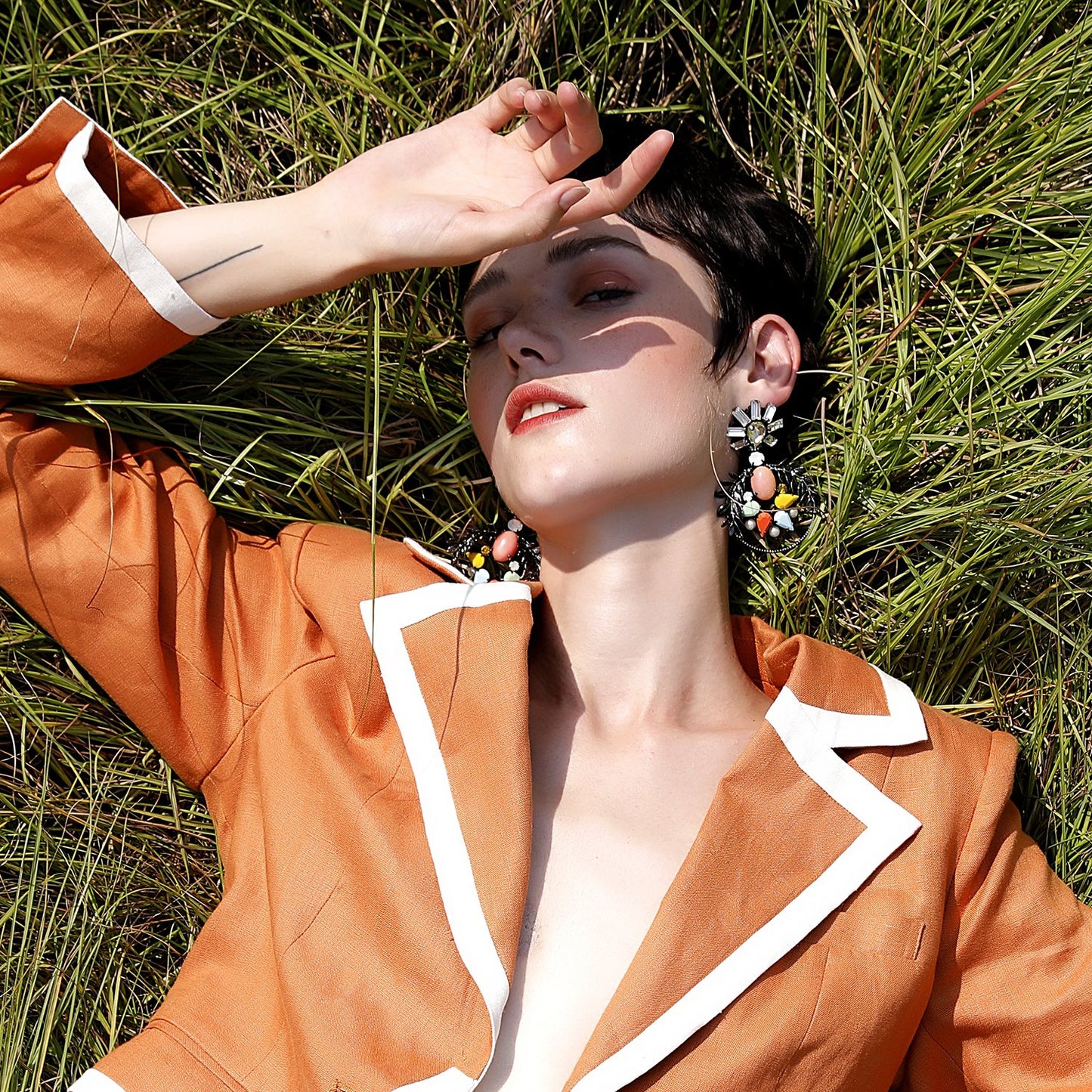 Wholesale Black Crystal Statement Earrings