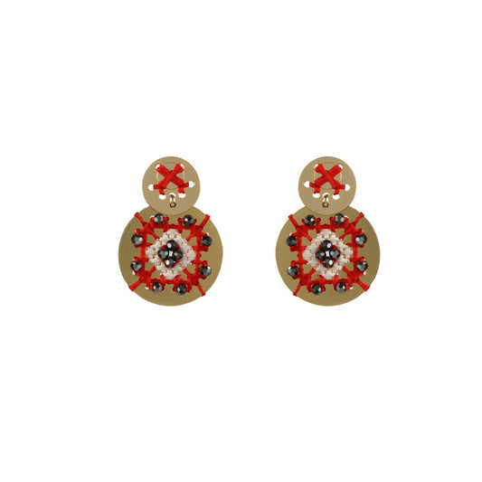 Wholesale Embroidered Statement Handcrafted Earrings Custom Bijoux