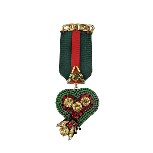 Wholesale Guanajuato Heart Shaped Ribbon Medal Handcrafted Brooch Custom Bijoux