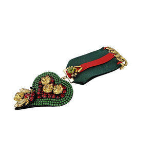 Custom Guanajuato Heart Shaped Ribbon Medal Handcrafted Brooch