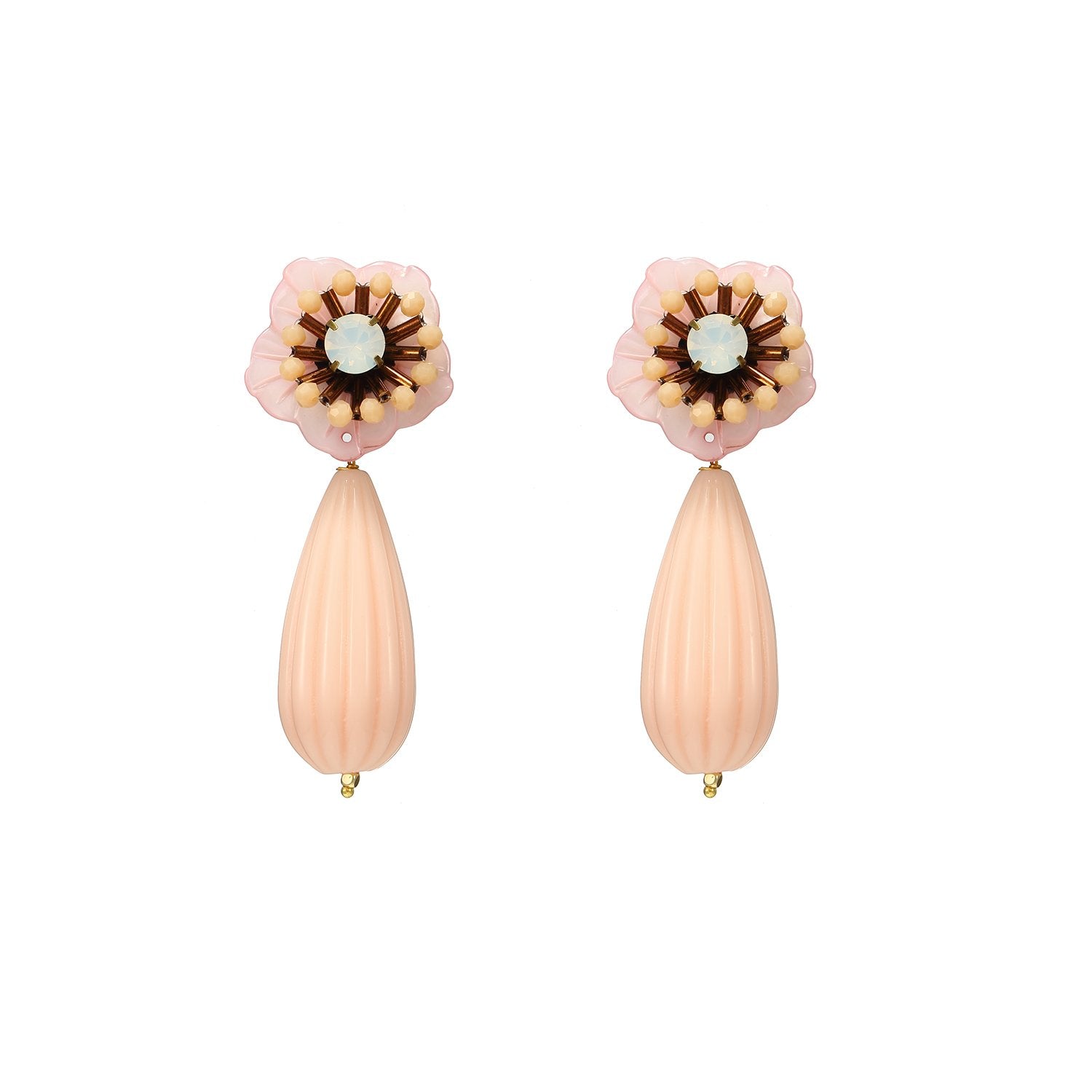 Wholesale Drop Flower Statement Earrings