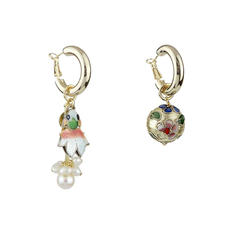 Wholesale Mismatch Cloisonne Handmade Drop Earrings Custom Bijoux