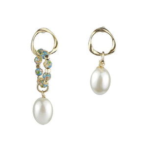Discount Handmade Asymmetrical Pearl Cloisonne Earrings