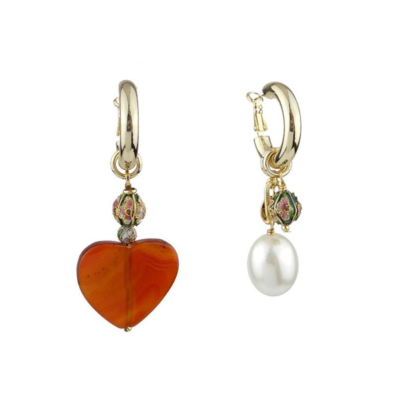 Wholesale Mismatch Cloisonne Agate Handmade Drop Earrings Custom Bijoux